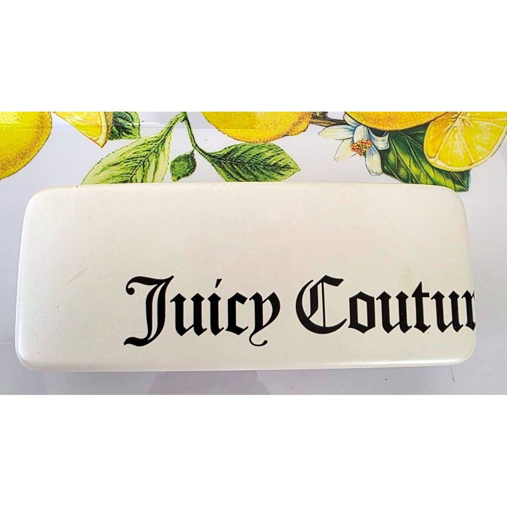 Juicy Couture White‎ Hard Shell Eyeglasses Case with Pink Interior